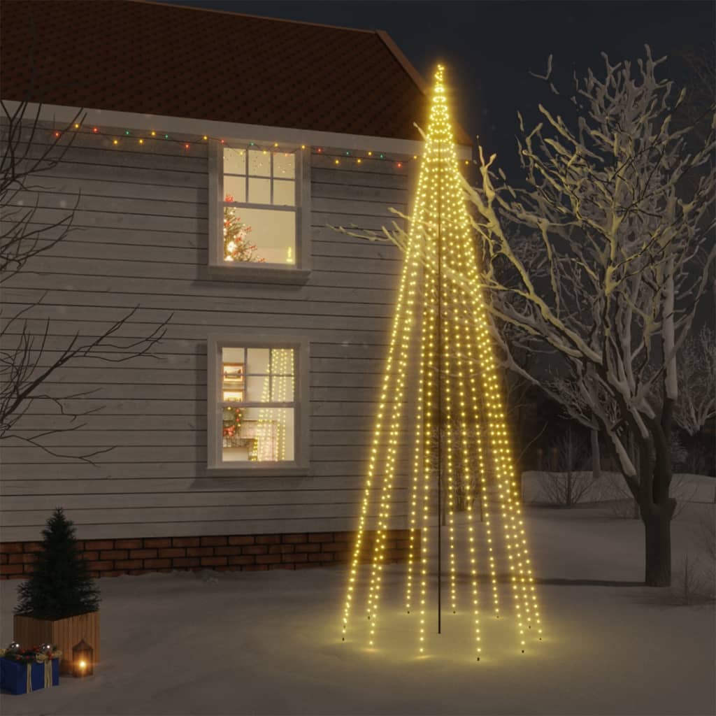 Brad de Crăciun, 732 LED-uri, alb cald, 500 cm, cu țăruș Lando - Lando
