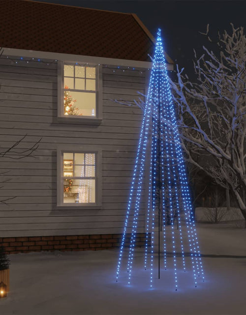 Загрузите изображение в средство просмотра галереи, Brad de Crăciun cu țăruș, 732 LED-uri, albastru, 500 cm Lando - Lando
