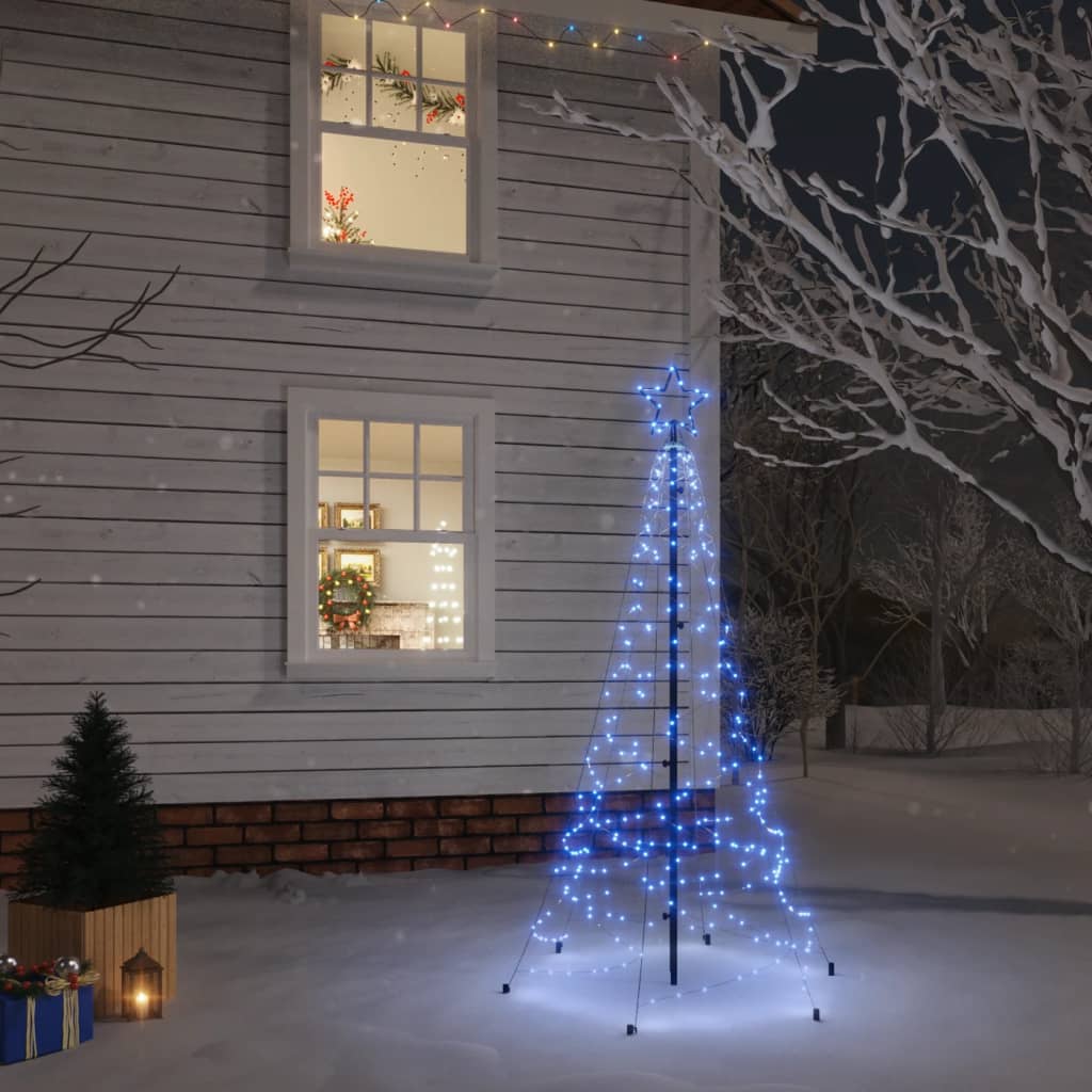 Brad de Crăciun cu țăruș, 200 LED-uri, albastru, 180 cm - Lando