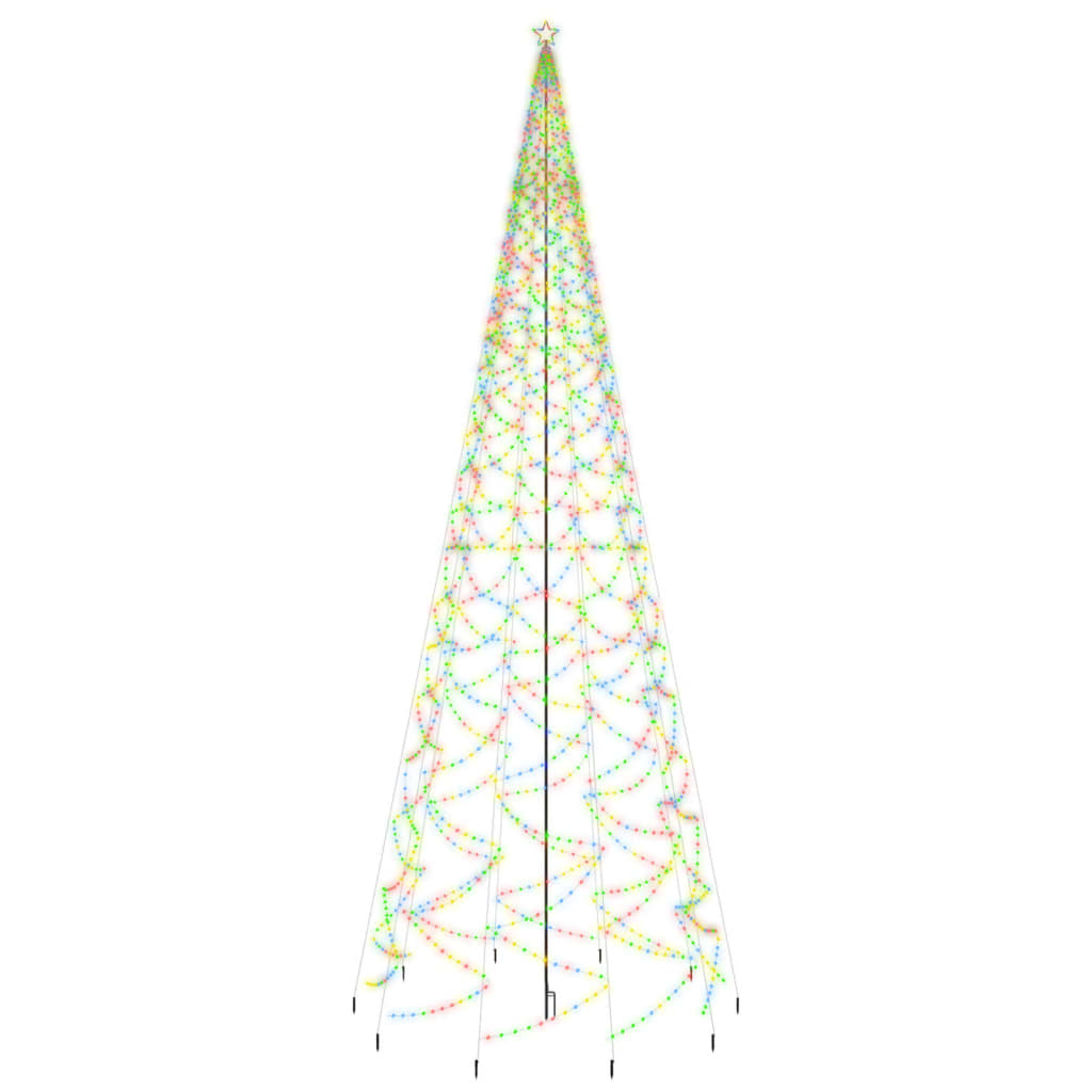 Brad de Crăciun cu țăruș, 3000 LED-uri, multicolor, 800 cm - Lando