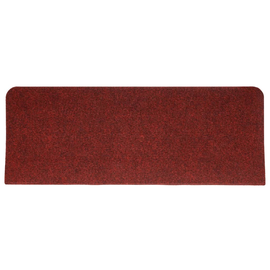 Covorașe scări autoadezive, 15 buc., roșu, 65x24,5x3,5 cm - Lando