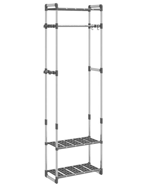 Загрузите изображение в средство просмотра галереи, Suport de haine cu 3 niveluri, argintiu, 59x29x192 cm, aluminiu Lando - Lando
