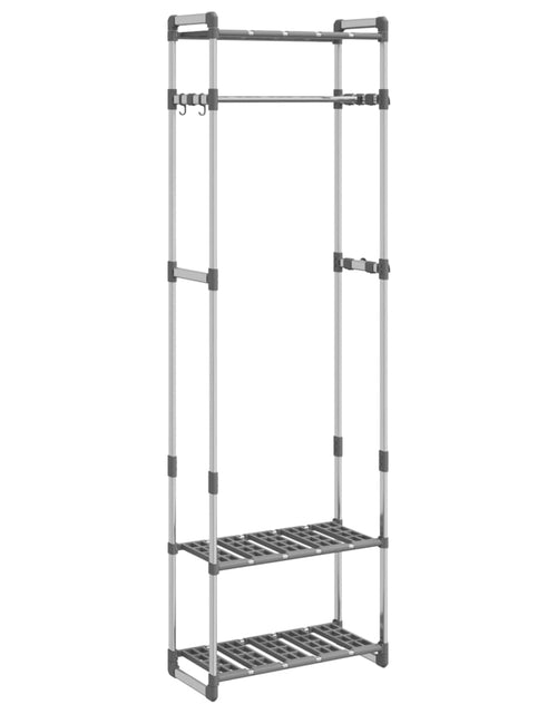 Загрузите изображение в средство просмотра галереи, Suport de haine cu 3 niveluri, argintiu, 59x29x192 cm, aluminiu Lando - Lando

