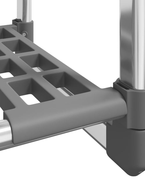 Загрузите изображение в средство просмотра галереи, Suport de haine cu 3 niveluri, argintiu, 59x29x192 cm, aluminiu Lando - Lando
