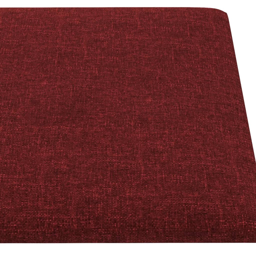 Panouri de perete, 12 buc., roșu vin, 30x15 cm, textil, 0,54 m² - Lando