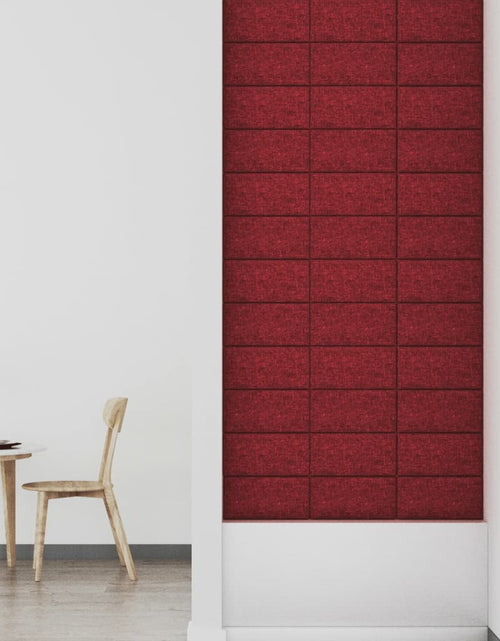Încărcați imaginea în vizualizatorul Galerie, Panouri de perete, 12 buc., roșu vin, 30x15 cm, textil, 0,54 m² - Lando
