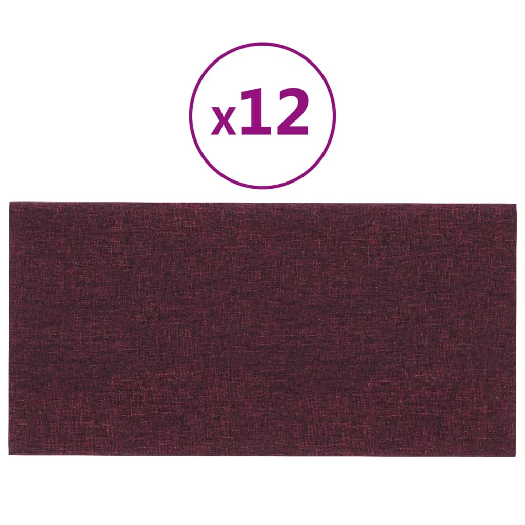 Panouri de perete 12 buc. violet 30x15 cm textil 0,54 m² - Lando