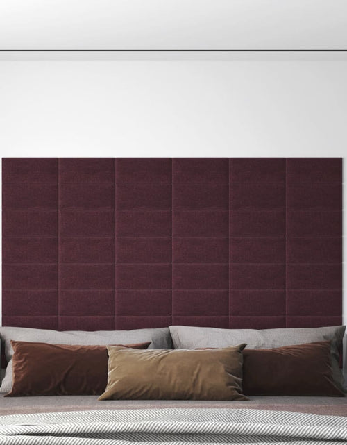 Încărcați imaginea în vizualizatorul Galerie, Panouri de perete 12 buc. violet 30x15 cm textil 0,54 m² - Lando
