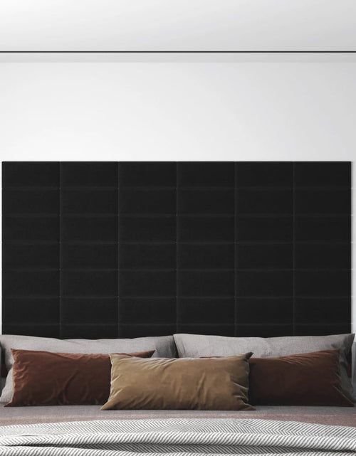 Încărcați imaginea în vizualizatorul Galerie, Panouri de perete 12 buc. negru 30x15 cm textil 0,54 m² - Lando
