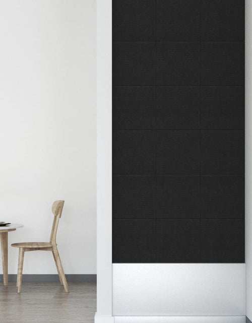 Загрузите изображение в средство просмотра галереи, Panouri de perete 12 buc. negru 30x30 cm țesătură 1,08m² - Lando
