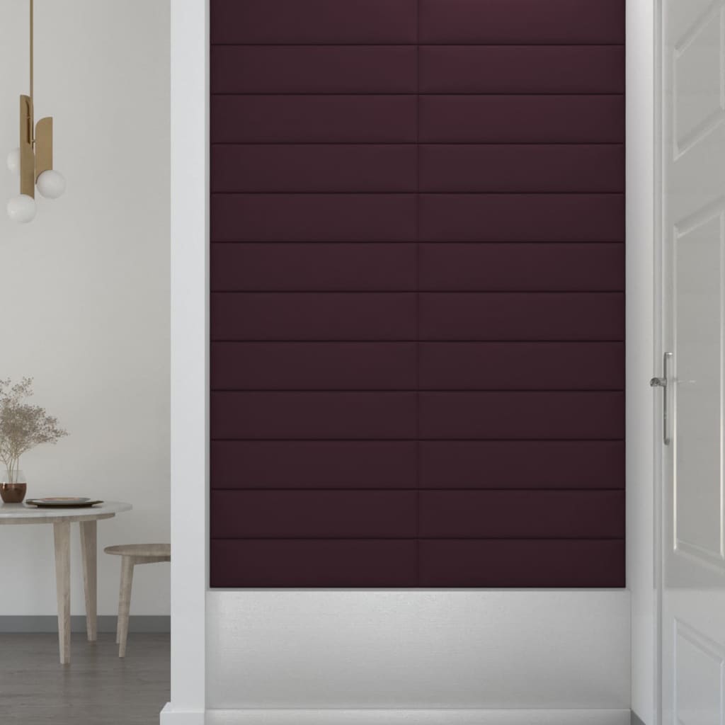 Panouri de perete, 12 buc., violet, 60x15 cm, textil, 1,08 m² - Lando