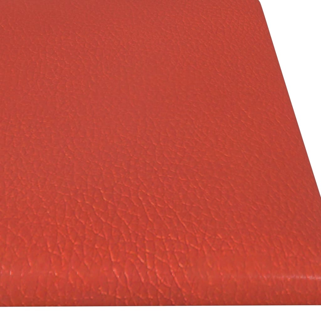 Panouri perete 12 buc. roșu, 60x15 cm, piele ecologică, 1,08 m² - Lando
