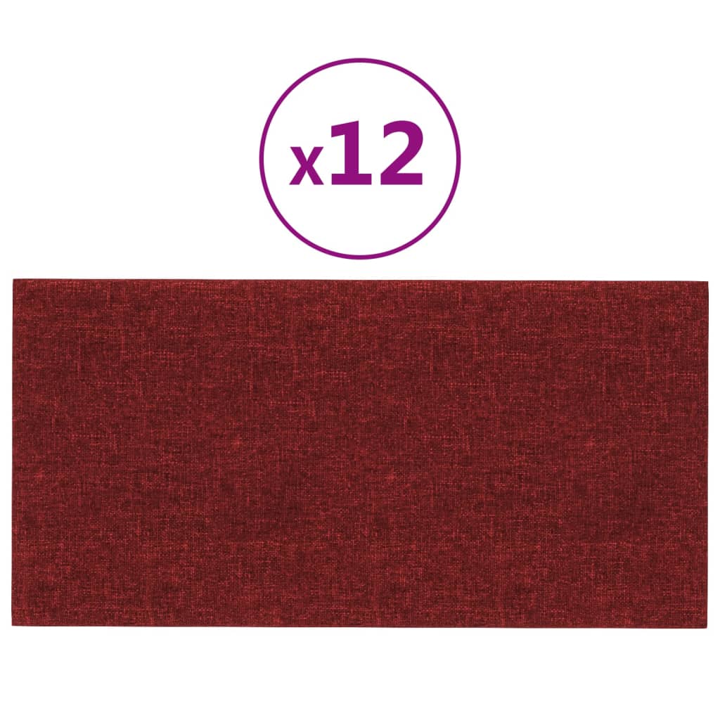 Panouri de perete 12 buc. roșu vin 60x30 cm textil 2,16 m² - Lando