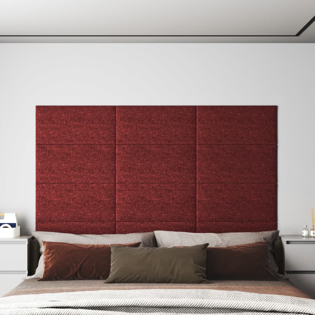 Panouri de perete 12 buc. roșu vin 60x30 cm textil 2,16 m² - Lando