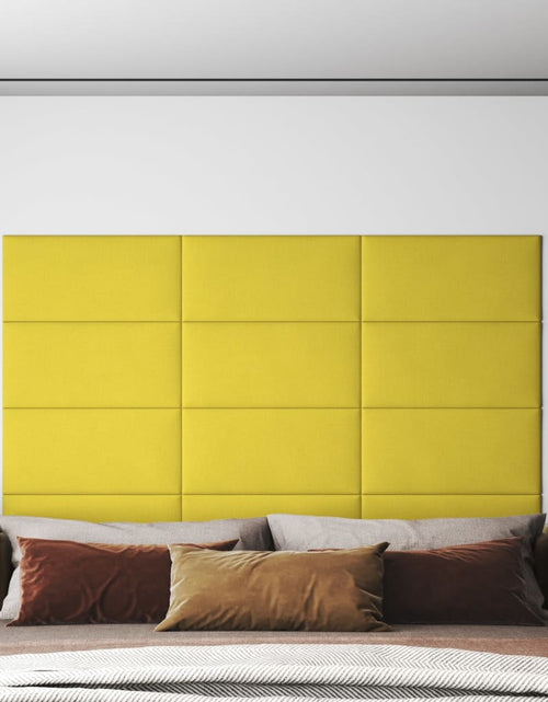Încărcați imaginea în vizualizatorul Galerie, Panouri de perete 12 buc. galben deschis 60x30cm textil 2,16 m² - Lando
