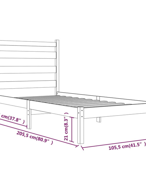 Încărcați imaginea în vizualizatorul Galerie, Cadru de pat, 100x200 cm, negru, lemn masiv de pin - Lando
