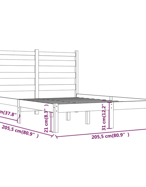 Încărcați imaginea în vizualizatorul Galerie, Cadru de pat, negru, 200x200 cm, lemn masiv de pin - Lando
