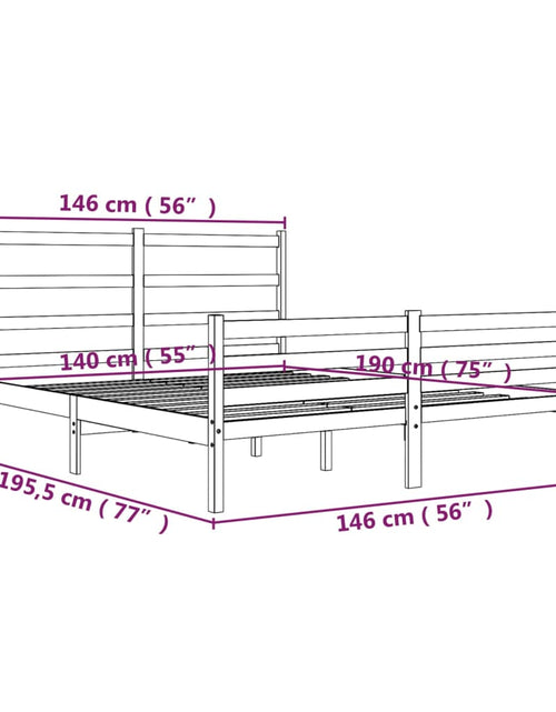 Încărcați imaginea în vizualizatorul Galerie, Cadru de pat, alb, 140x190 cm, lemn masiv de pin
