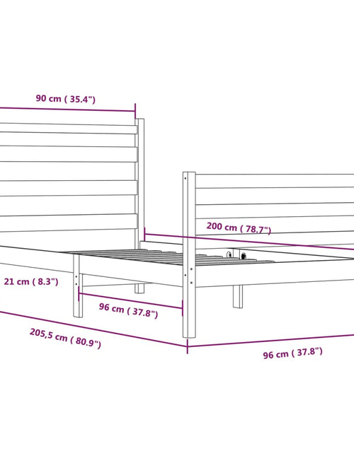 Încărcați imaginea în vizualizatorul Galerie, Cadru de pat, 90x200 cm, lemn masiv de pin, alb - Lando
