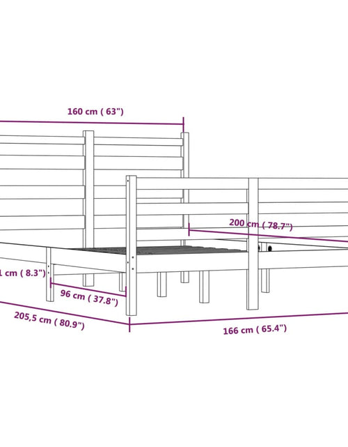 Încărcați imaginea în vizualizatorul Galerie, Cadru de pat, 160x200 cm, lemn masiv de pin - Lando
