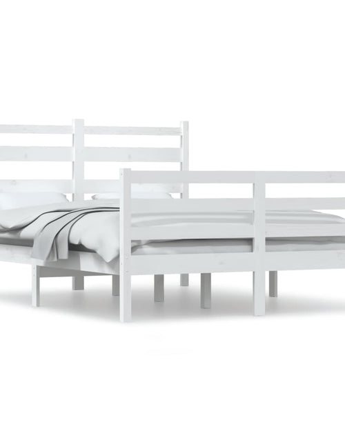 Încărcați imaginea în vizualizatorul Galerie, Cadru de pat, 160x200 cm, lemn masiv de pin, alb - Lando
