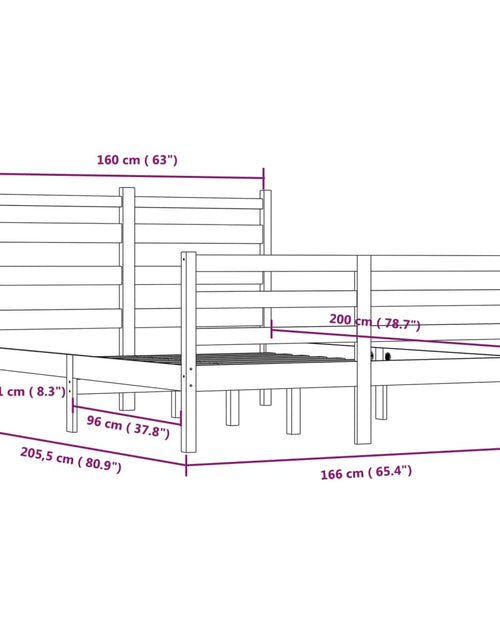 Încărcați imaginea în vizualizatorul Galerie, Cadru de pat, 160x200 cm, lemn masiv de pin, alb - Lando
