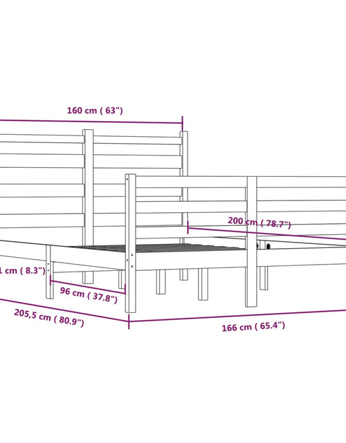 Загрузите изображение в средство просмотра галереи, Cadru de pat, 160x200 cm, lemn masiv de pin, alb - Lando

