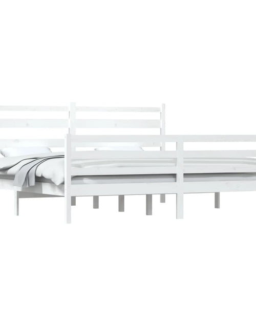Încărcați imaginea în vizualizatorul Galerie, Cadru de pat, 200x200 cm, lemn masiv de pin, alb - Lando
