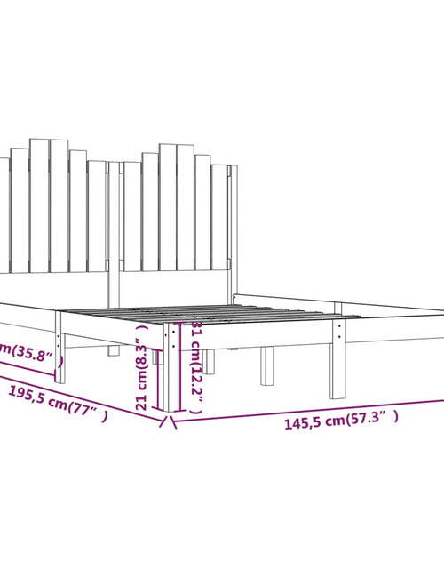 Încărcați imaginea în vizualizatorul Galerie, Cadru de pat, negru, 140x190 cm, lemn masiv de pin - Lando
