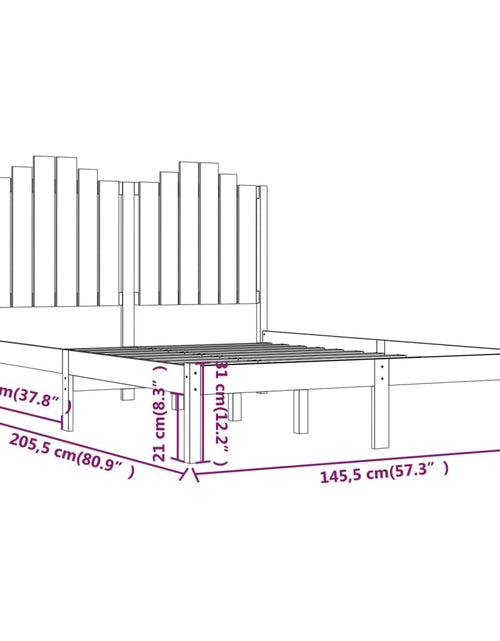 Încărcați imaginea în vizualizatorul Galerie, Cadru de pat, negru, 140x190 cm, lemn masiv de pin - Lando
