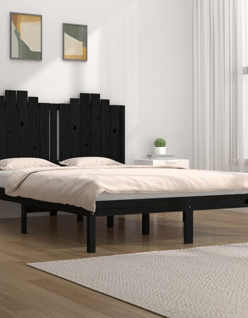Încărcați imaginea în vizualizatorul Galerie, Cadru de pat King Size, negru, 150x200 cm, lemn masiv de pin - Lando
