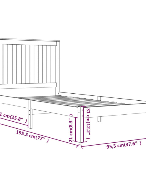 Încărcați imaginea în vizualizatorul Galerie, Cadru de pat single, 90x190 cm, lemn masiv de pin - Lando
