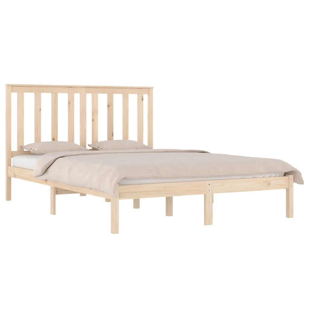 Cadru de pat mic dublu, 120x190 cm, lemn masiv de pin - Lando