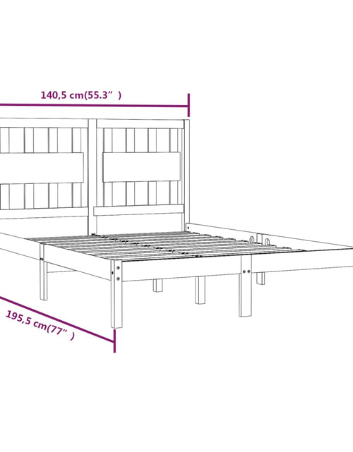 Încărcați imaginea în vizualizatorul Galerie, Cadru de pat dublu, 135x190 cm, lemn masiv de pin - Lando
