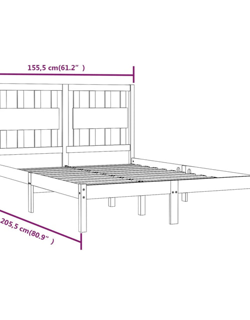 Încărcați imaginea în vizualizatorul Galerie, Cadru de pat King Size, 150x200 cm, lemn masiv de pin - Lando
