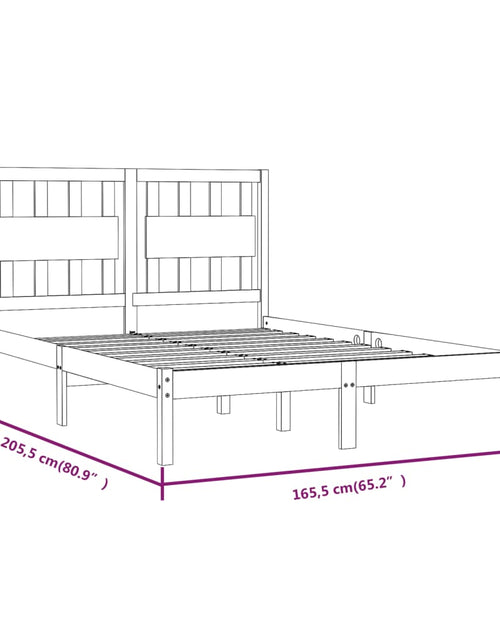 Încărcați imaginea în vizualizatorul Galerie, Cadru de pat, 160x200 cm, lemn masiv de pin - Lando
