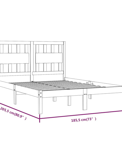 Încărcați imaginea în vizualizatorul Galerie, Cadru de pat Super King, alb, 180x200 cm, lemn masiv de pin - Lando
