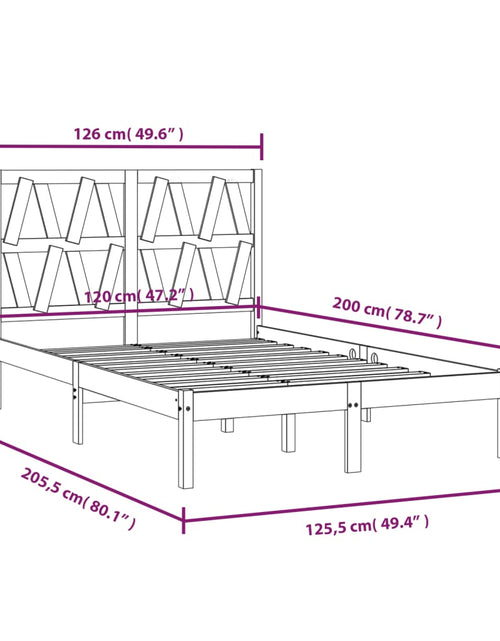 Загрузите изображение в средство просмотра галереи, Cadru de pat, 120x200 cm, lemn masiv de pin - Lando

