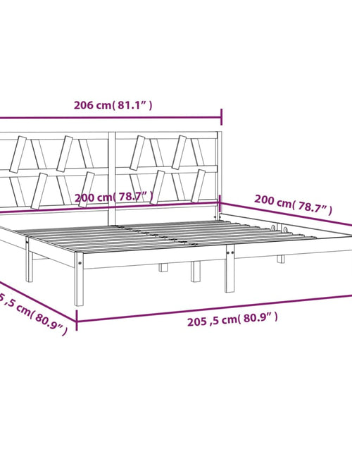 Încărcați imaginea în vizualizatorul Galerie, Cadru de pat, 200x200 cm, lemn masiv de pin - Lando
