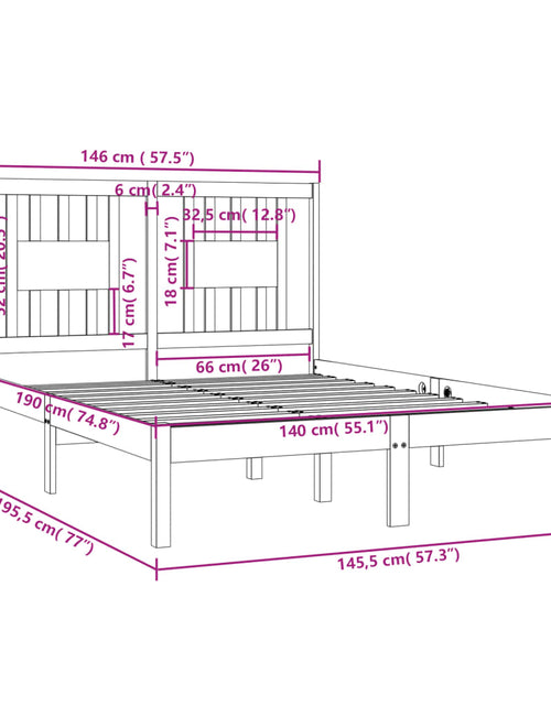Încărcați imaginea în vizualizatorul Galerie, Cadru de pat, 140x190 cm, lemn masiv de pin - Lando
