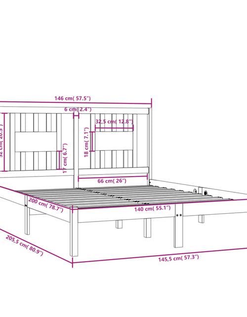 Încărcați imaginea în vizualizatorul Galerie, Cadru de pat, 140x200 cm, lemn masiv de pin - Lando
