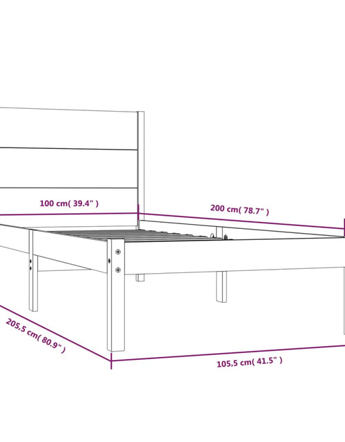 Загрузите изображение в средство просмотра галереи, Cadru de pat, alb, 100x200 cm, lemn masiv de pin - Lando
