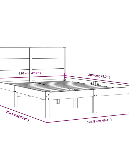 Încărcați imaginea în vizualizatorul Galerie, Cadru de pat, 120x200 cm, lemn masiv de pin - Lando
