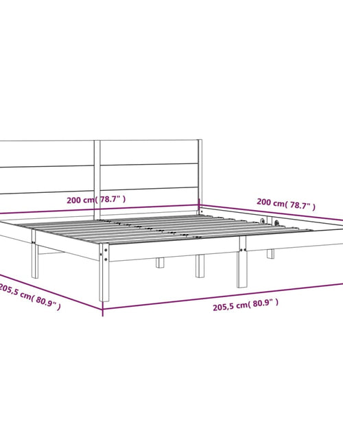 Загрузите изображение в средство просмотра галереи, Cadru de pat, alb, 200x200 cm, lemn masiv de pin - Lando
