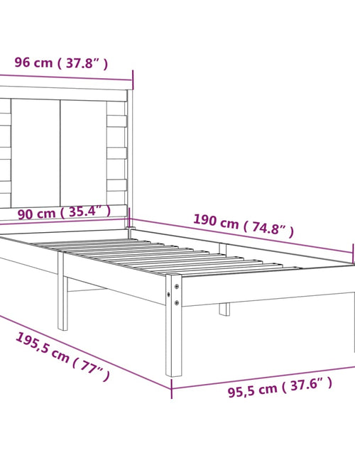 Încărcați imaginea în vizualizatorul Galerie, Cadru de pat single, 90x190 cm, lemn masiv - Lando
