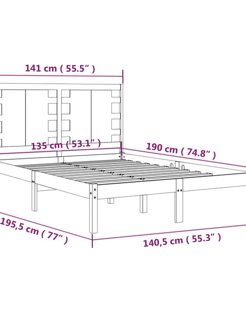 Încărcați imaginea în vizualizatorul Galerie, Cadru de pat dublu, 135x190 cm, lemn masiv - Lando
