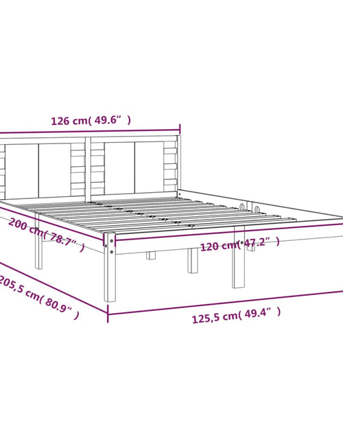 Загрузите изображение в средство просмотра галереи, Cadru de pat, alb, 120x200 cm, lemn masiv de pin - Lando
