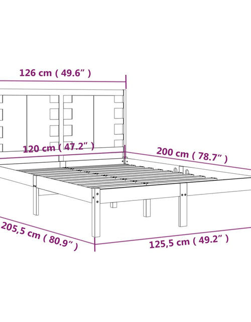 Încărcați imaginea în vizualizatorul Galerie, Cadru de pat, negru, 120x200 cm, lemn masiv de pin - Lando
