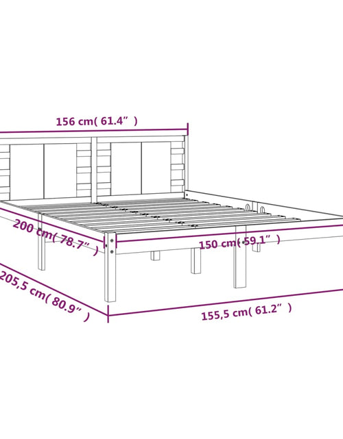 Încărcați imaginea în vizualizatorul Galerie, Cadru de pat King Size, alb, 150x200 cm, lemn masiv - Lando
