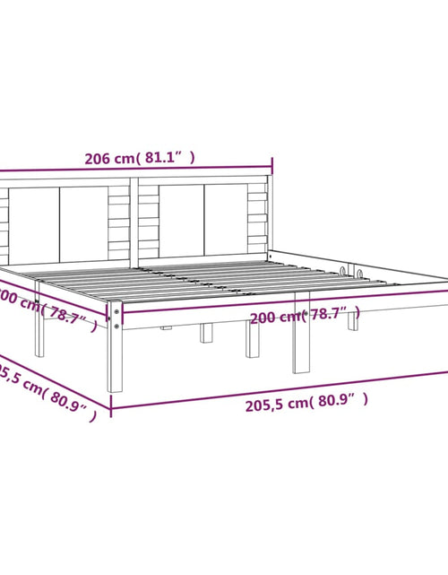 Încărcați imaginea în vizualizatorul Galerie, Cadru de pat, gri, 200x200 cm, lemn masiv de pin - Lando
